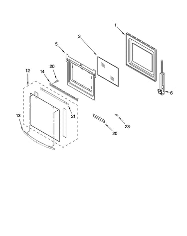 Lower oven door parts