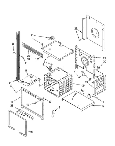 Upper oven parts