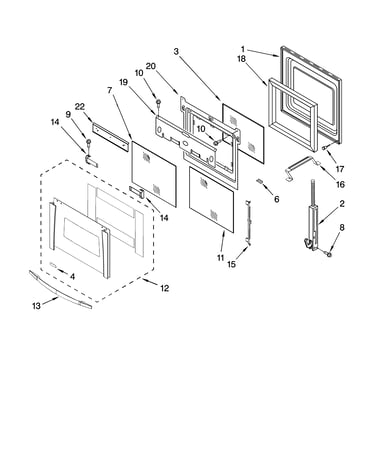 Oven door parts