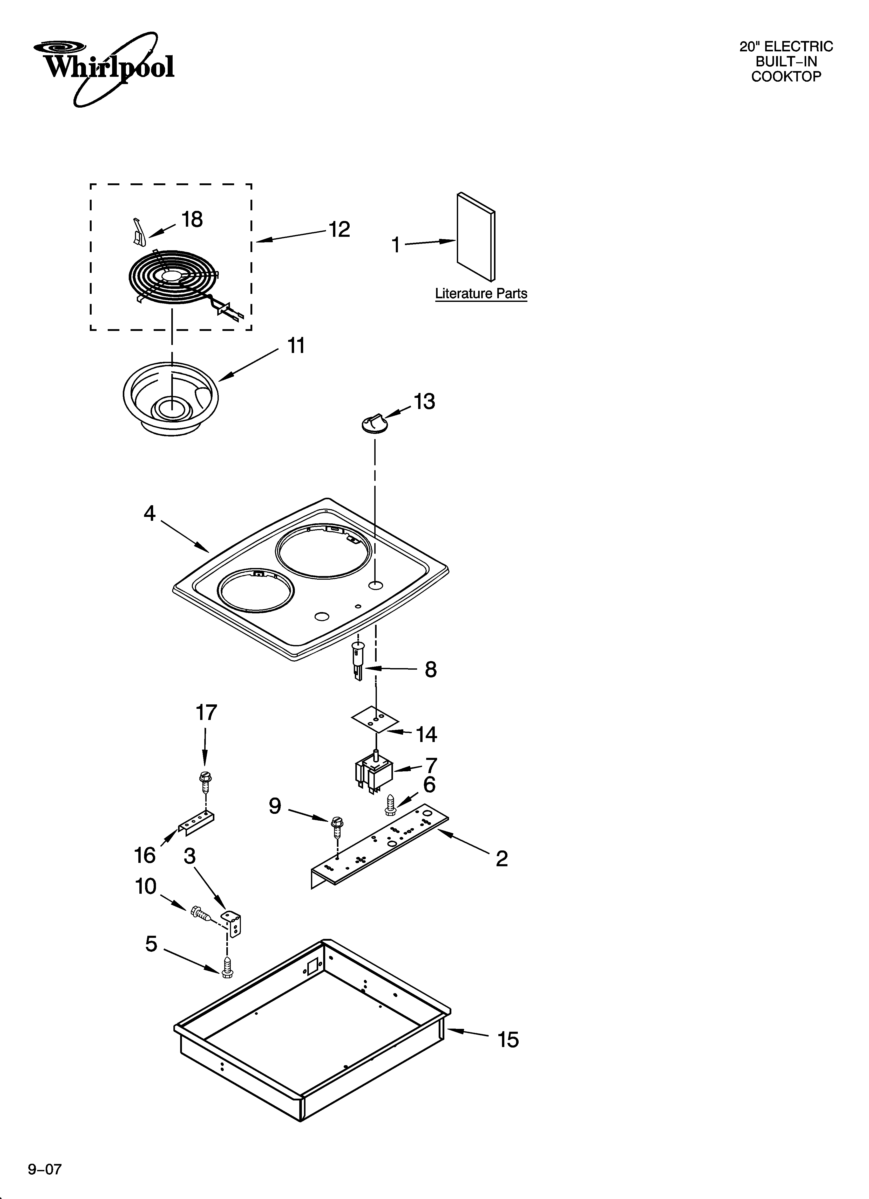 Cooktop parts, optional parts (not included)
