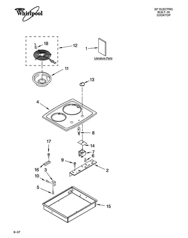 Cooktop parts, optional parts (not included)
