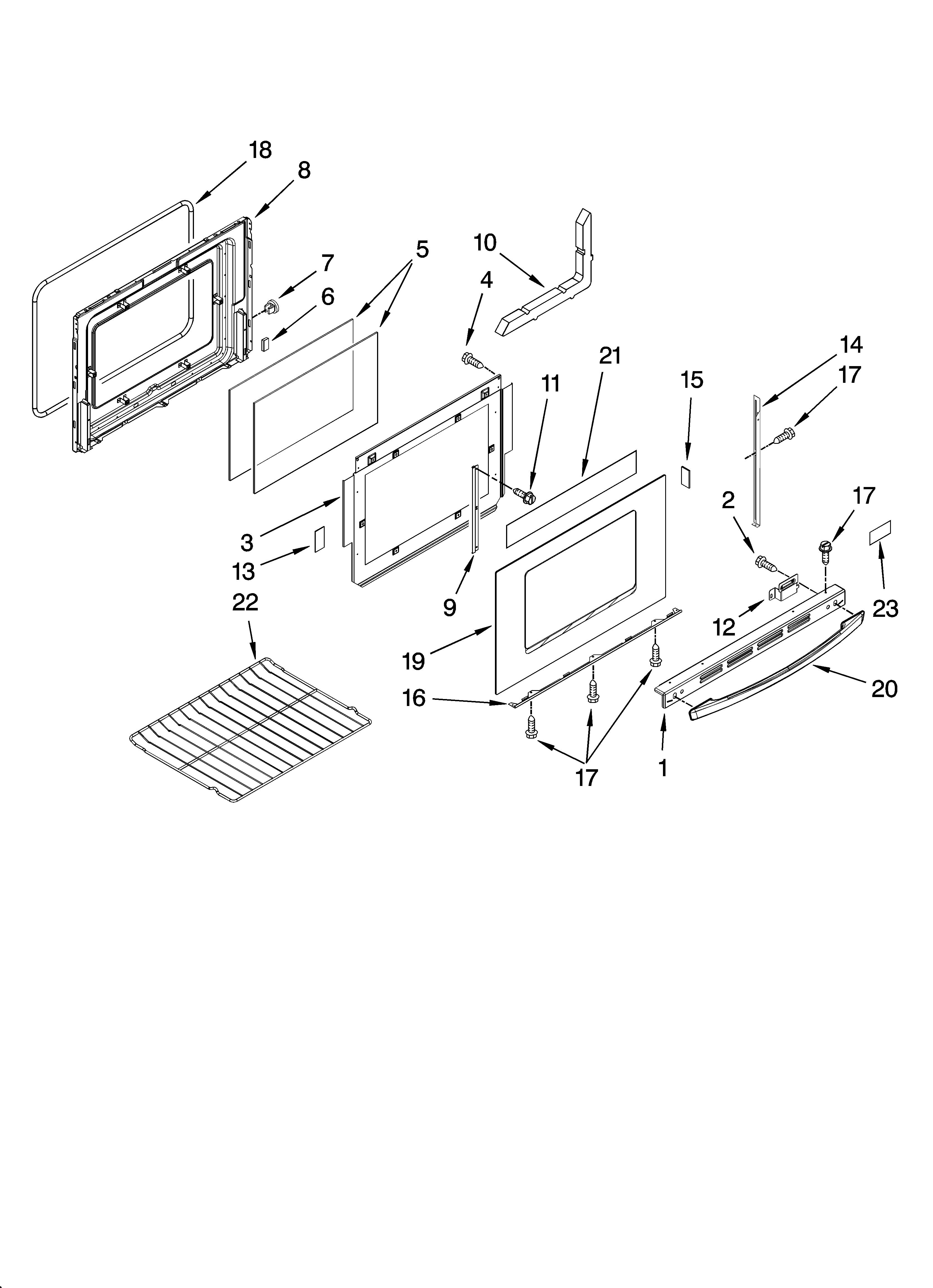 Door and rack parts, optional parts (not included)