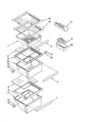Refrigerator shelf parts