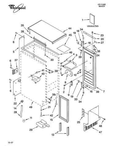 Cabinet liner and door parts