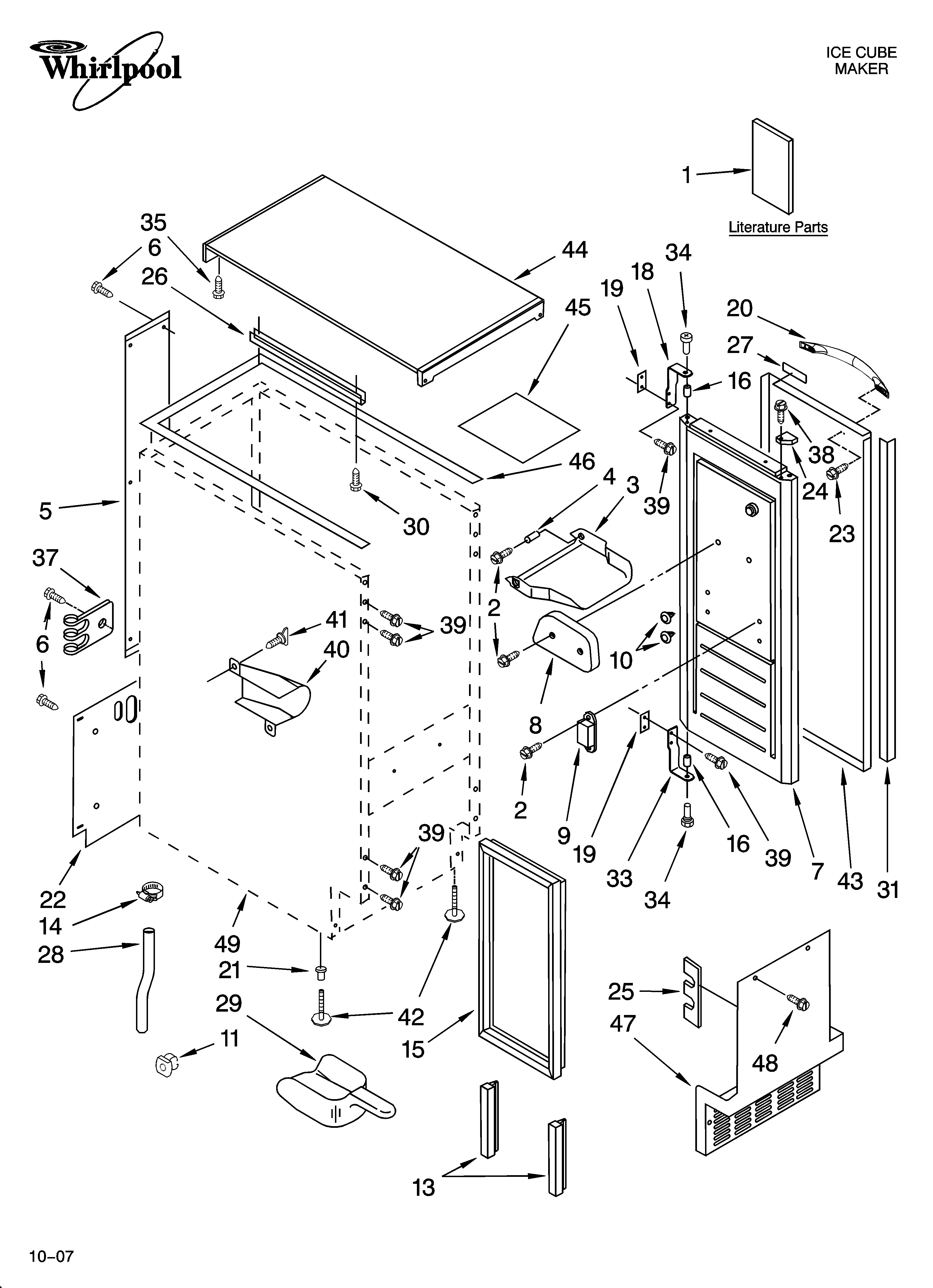 Cabinet liner and door parts