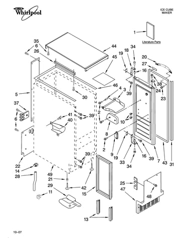 Cabinet liner and door parts