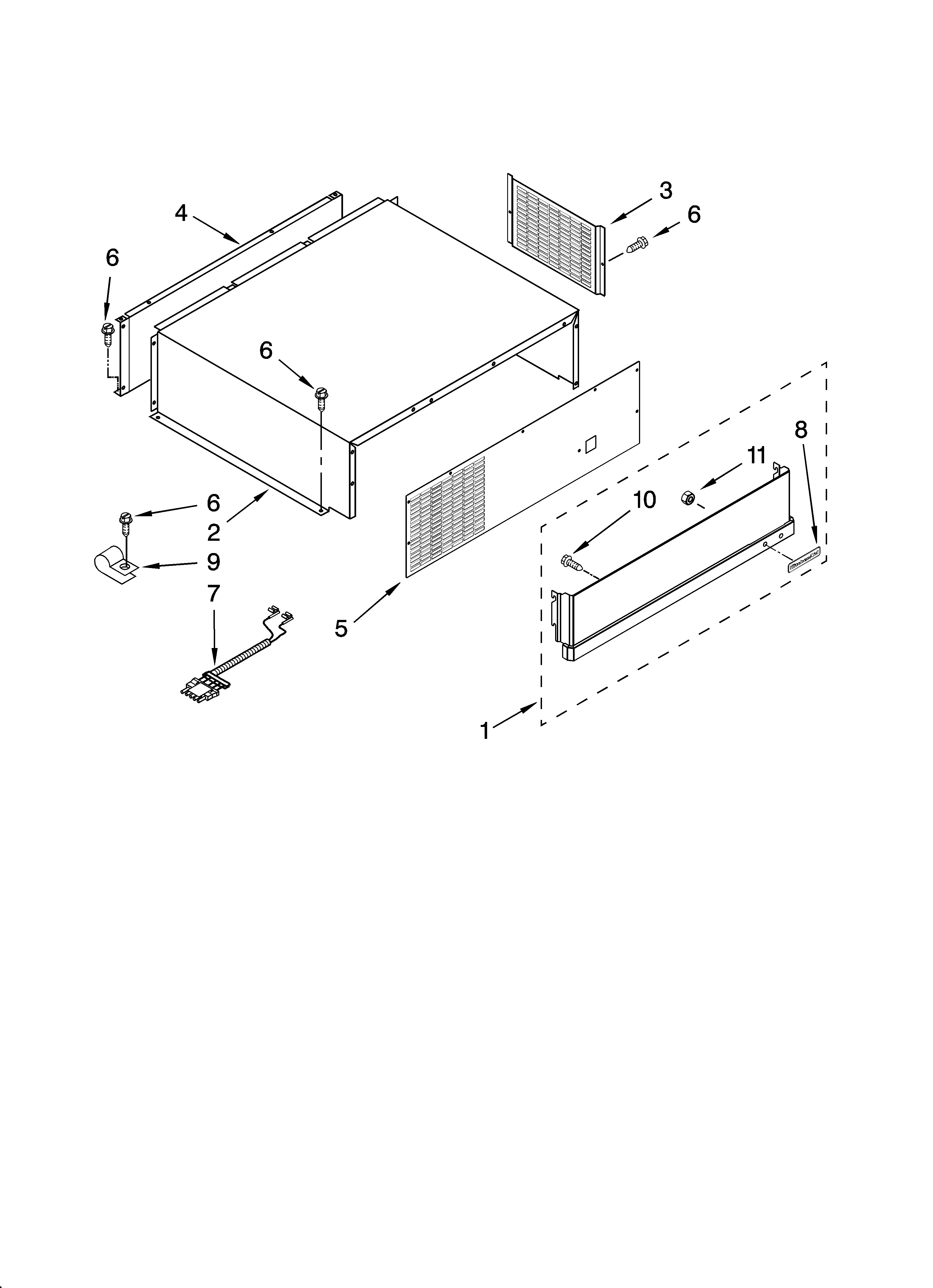 Top grille and unit cover parts