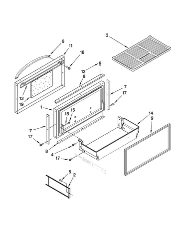 Freezer door and basket parts