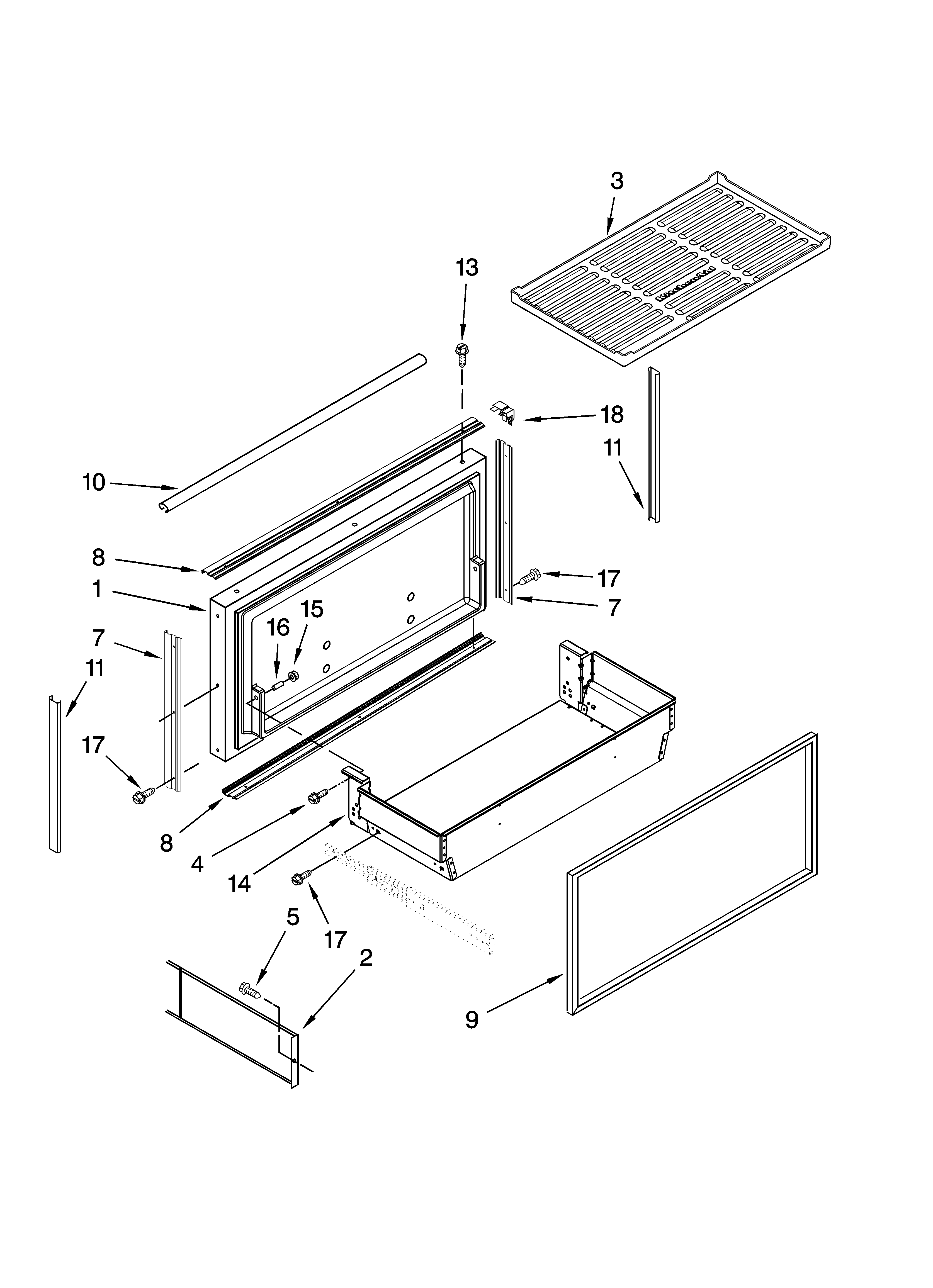 FREEZER DOOR AND BASKET PARTS