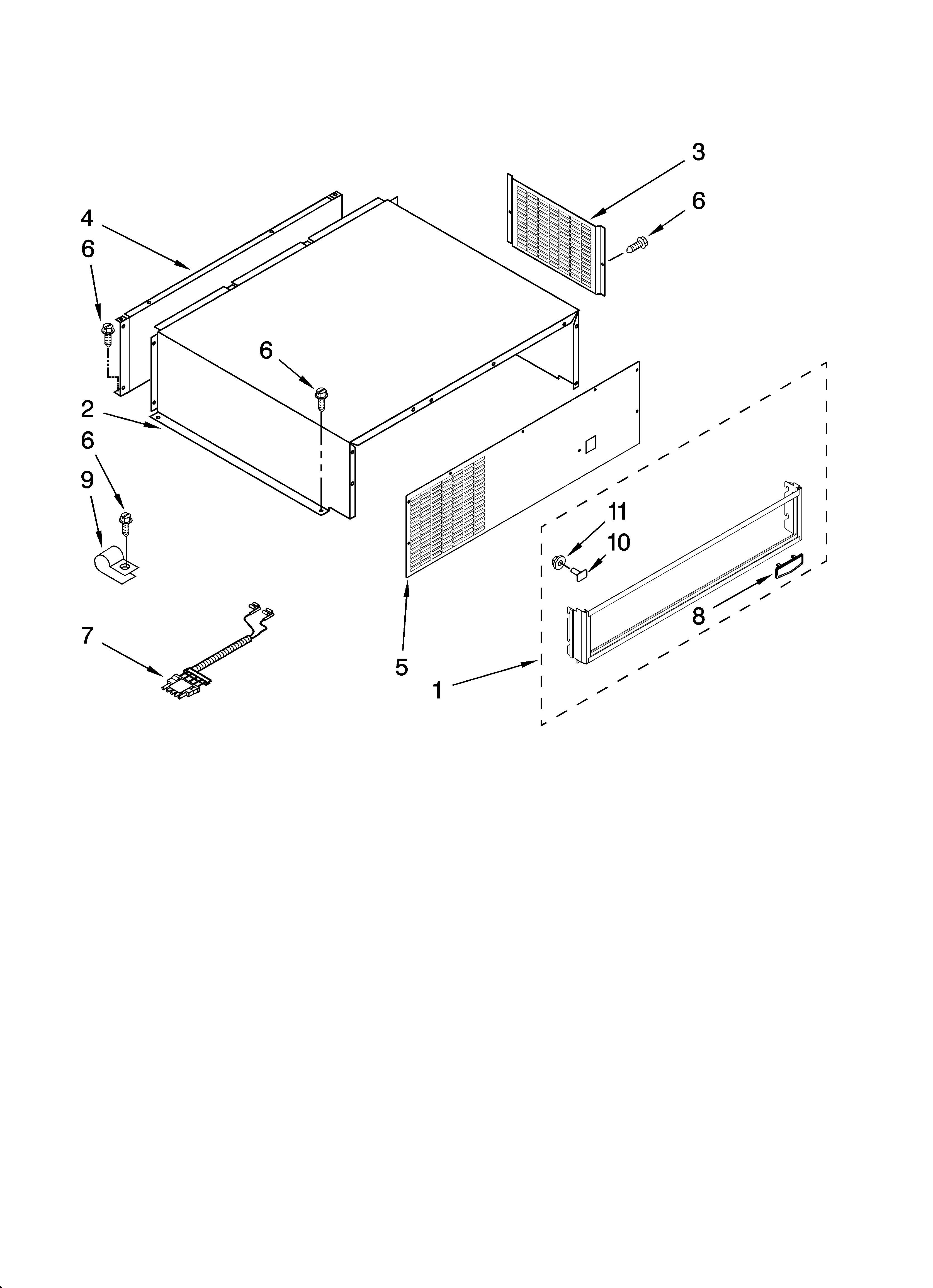 Top grille and unit cover parts