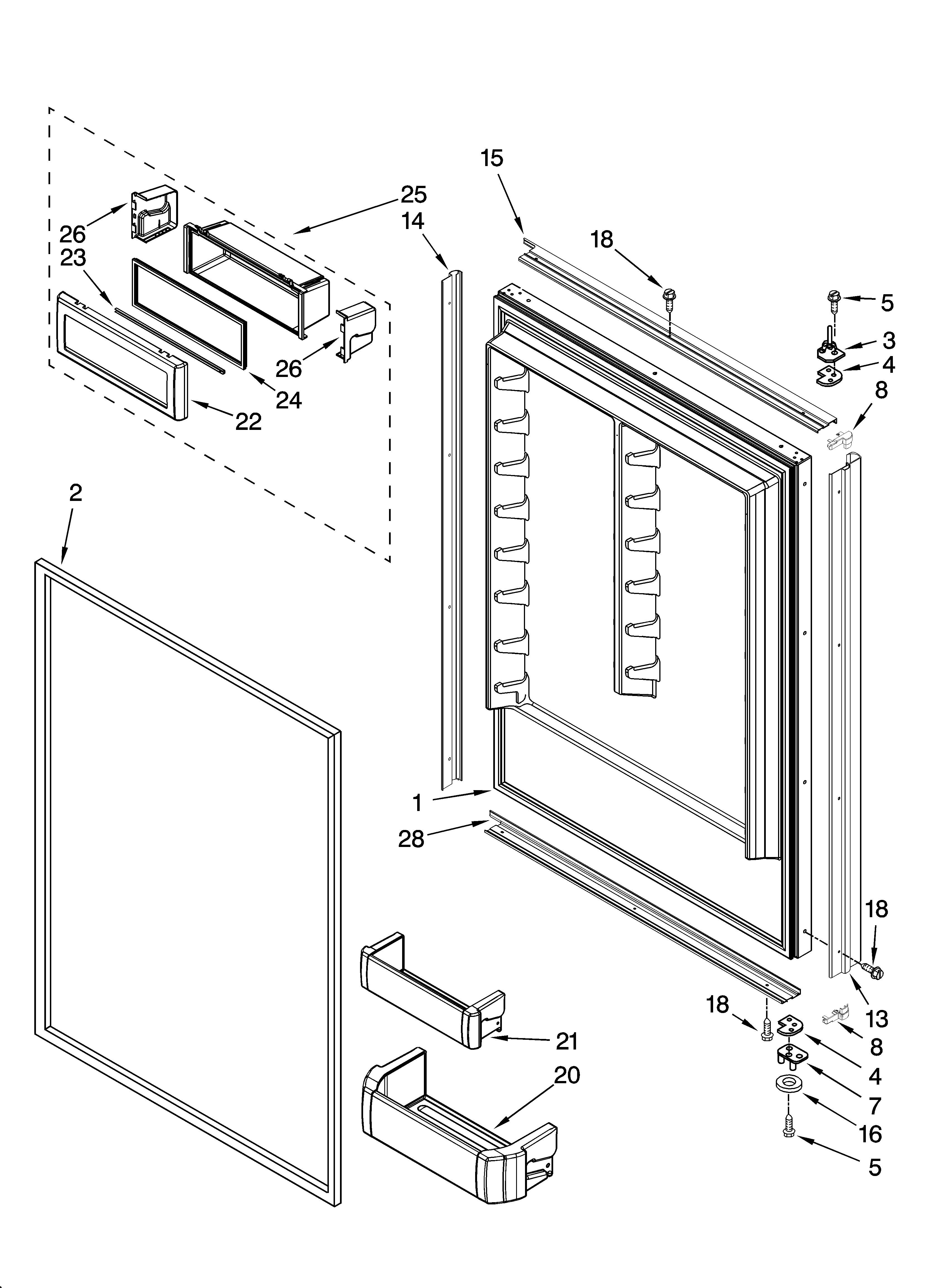 Refrigerator door parts