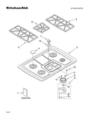 Cooktop, burner and grate parts
