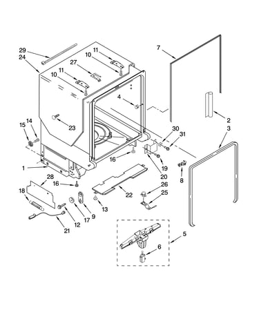 Tub and frame parts