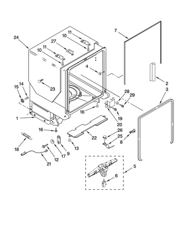 Tub and frame parts
