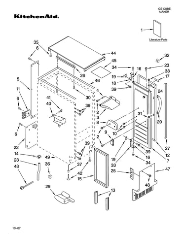 Cabinet liner and door parts