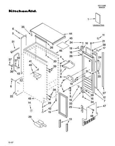 Cabinet liner and door parts