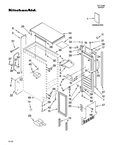 Cabinet liner and door parts