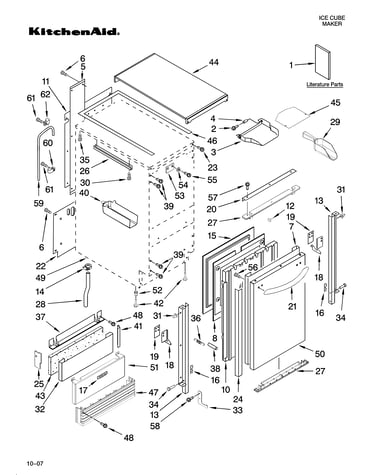 Cabinet liner and door parts