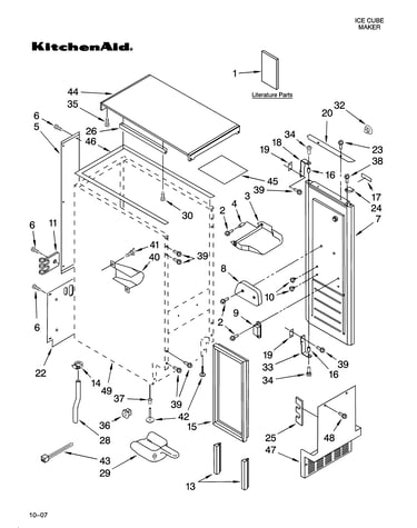 Cabinet liner and door parts