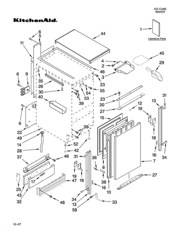 Cabinet liner and door parts