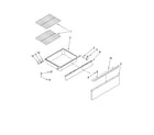Whirlpool RY160LXTS0 drawer and rack parts, optional parts (not included) diagram
