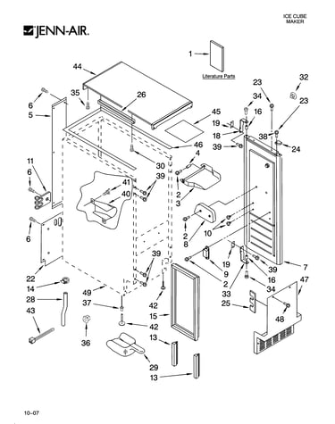 Cabinet liner and door parts