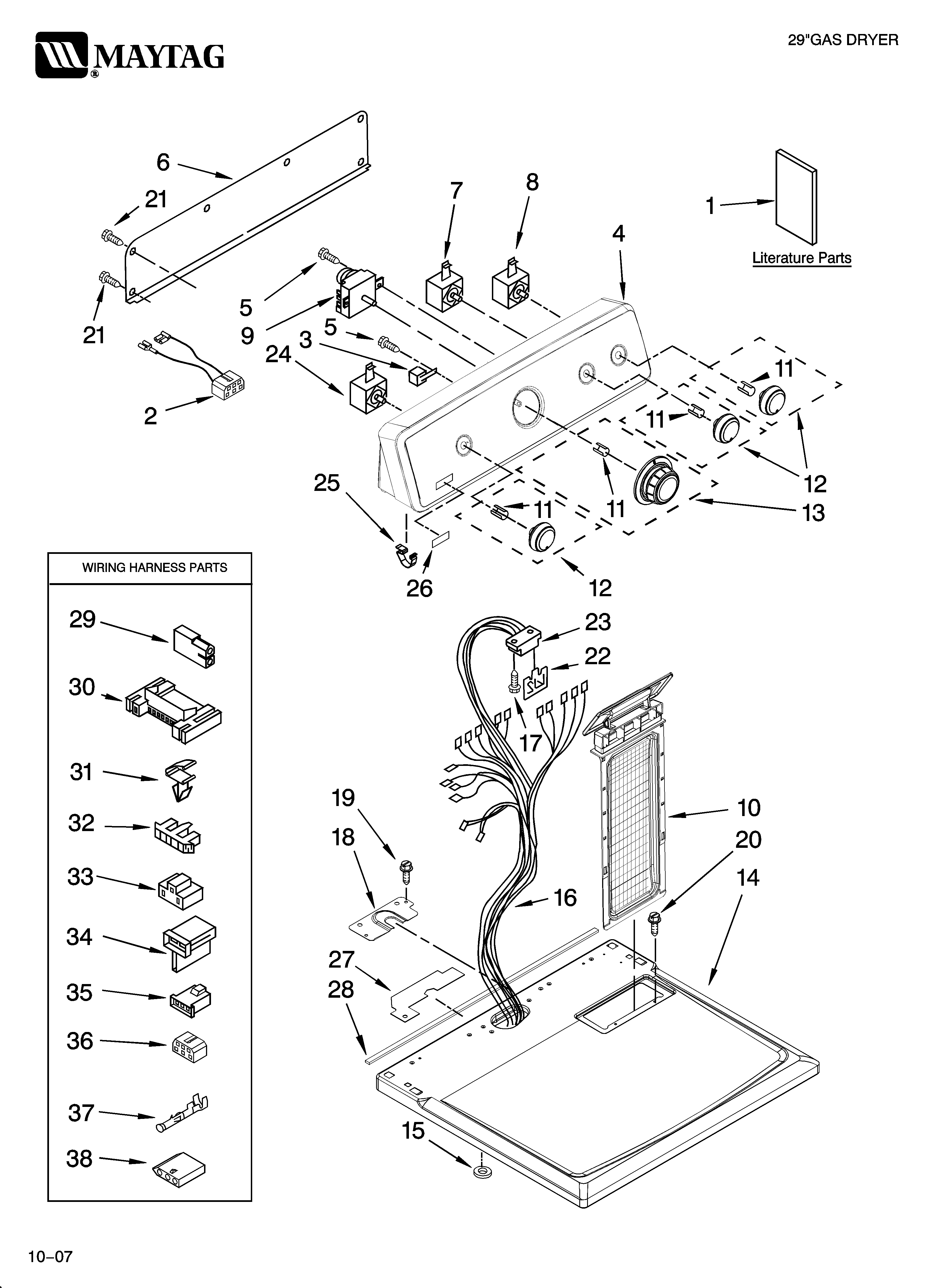 Top and console parts