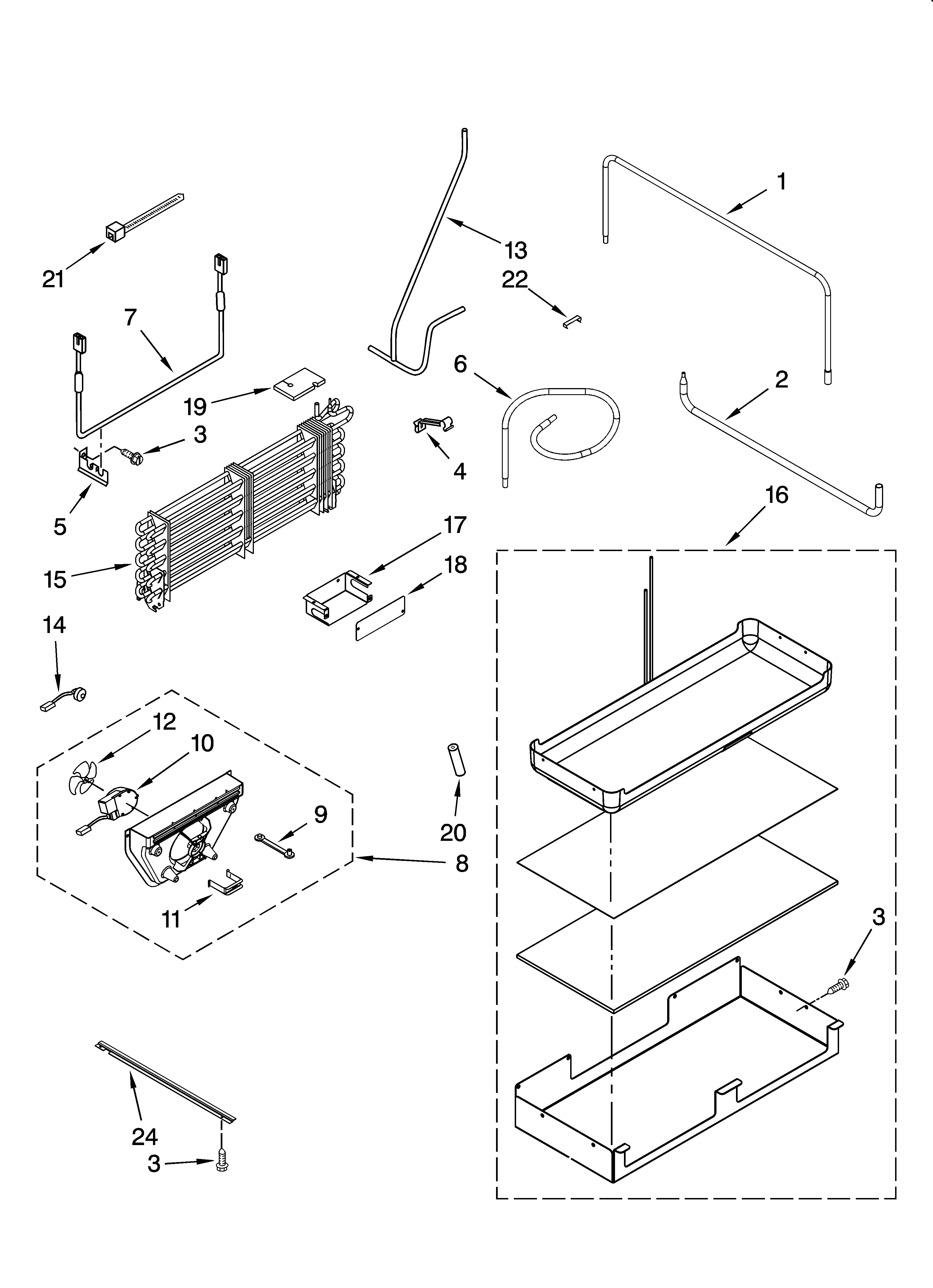 Lower unit and tube parts