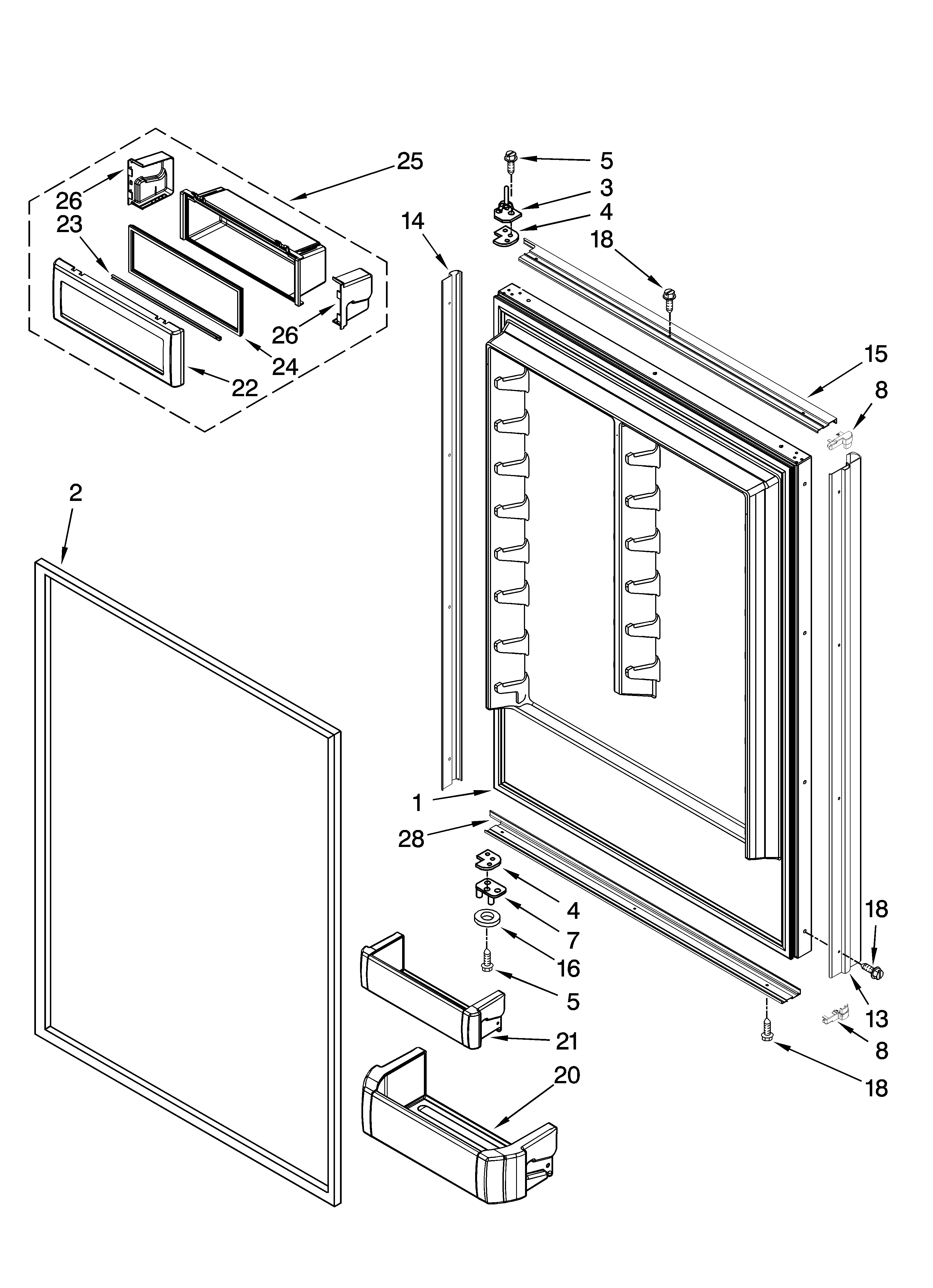 Refrigerator door parts