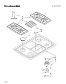 Cooktop, burner and grate parts