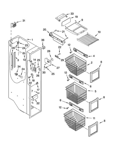 Freezer liner parts