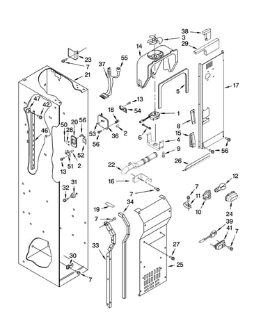 Freezer liner and air flow parts