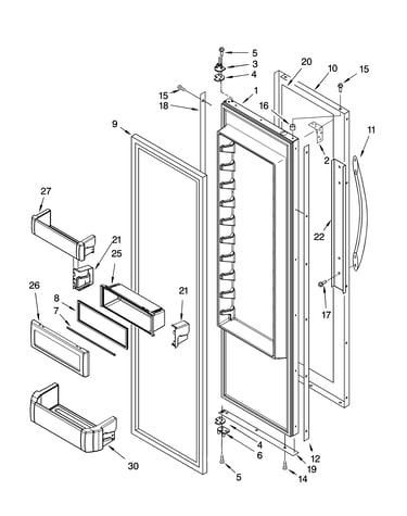 Refrigerator door parts