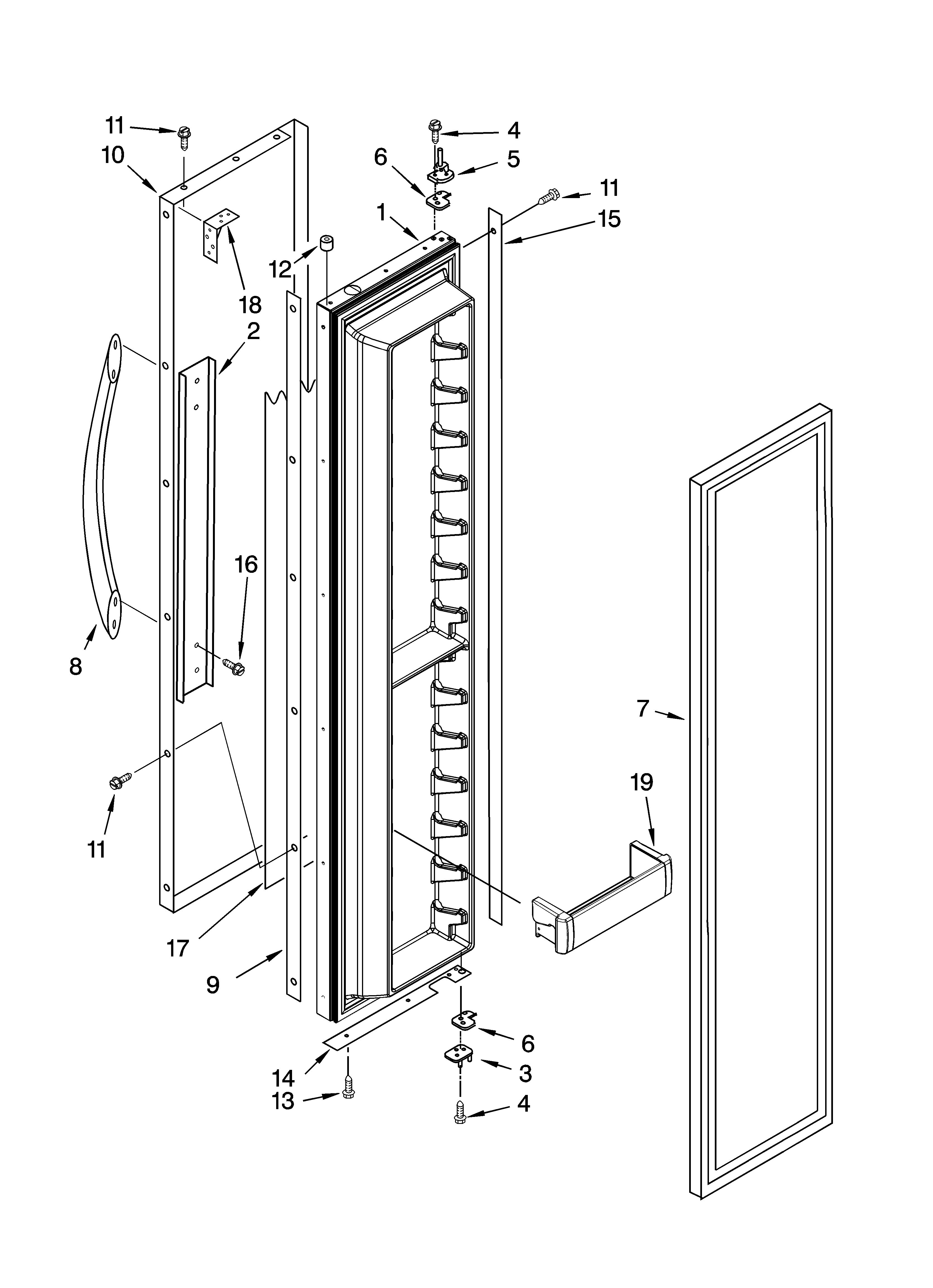 Freezer door parts