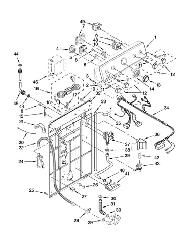 Controls and rear panel parts