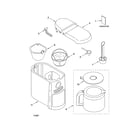 KitchenAid KCM514WH1 water tank, carafe, and filter parts diagram