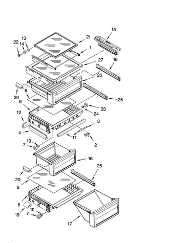 Refrigerator shelf parts