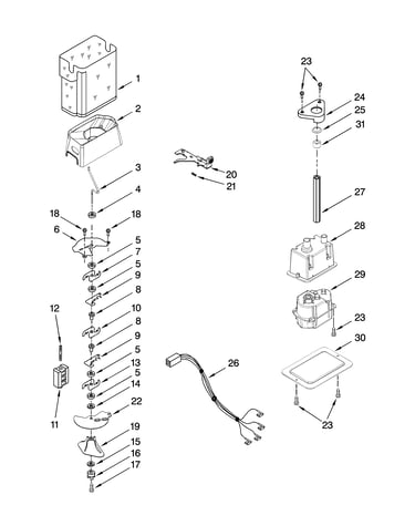 Motor and ice container parts