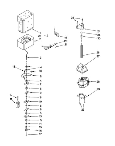 Motor and ice container parts