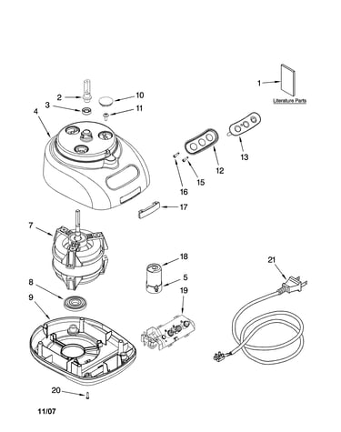 Motor and housing parts