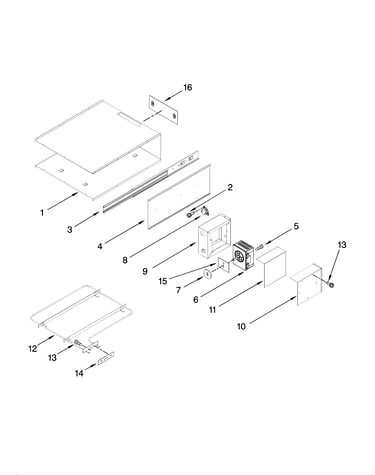 Internal warming drawer parts