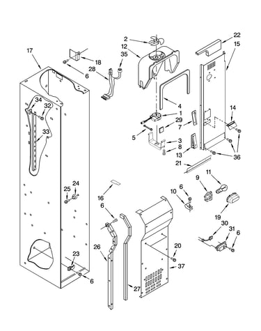 Freezer liner and air flow parts