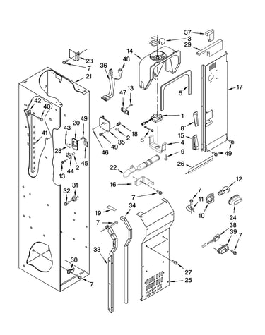 Freezer liner and air flow parts
