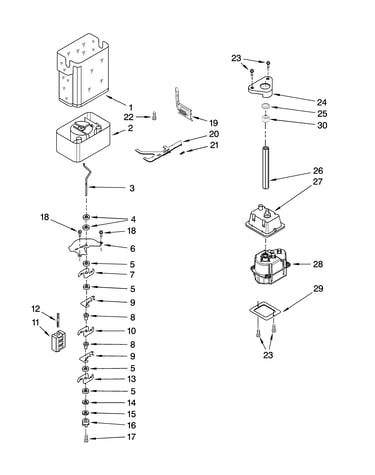 Motor and ice container parts