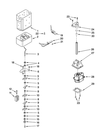 Motor and ice container parts