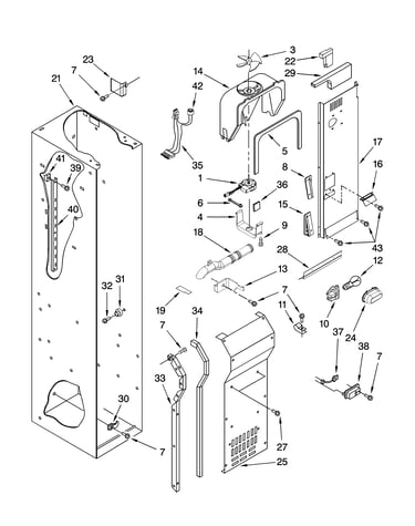 Freezer liner and air flow parts