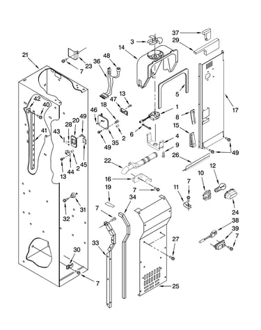 Freezer liner and air flow parts