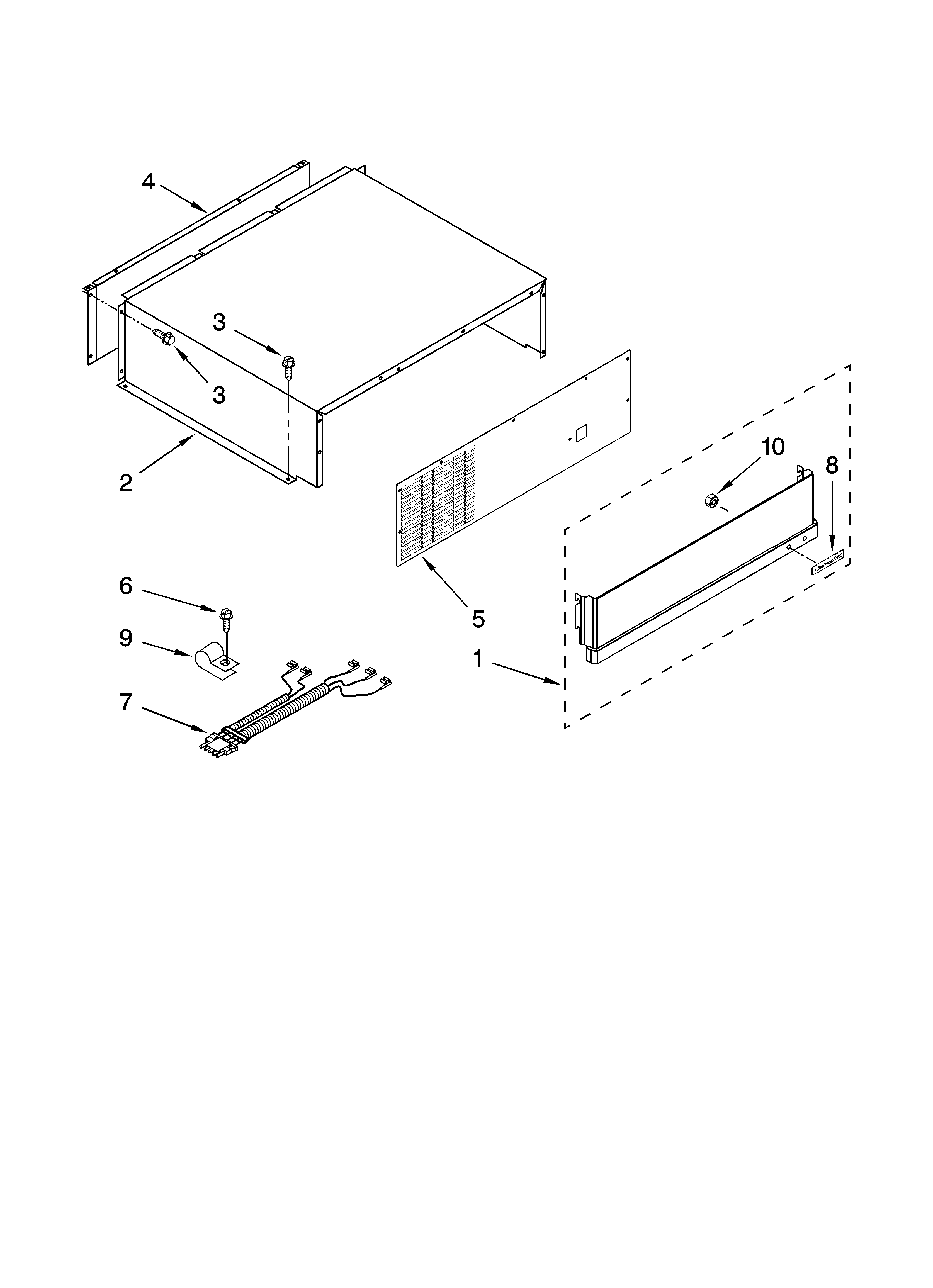 Top grille and unit cover parts