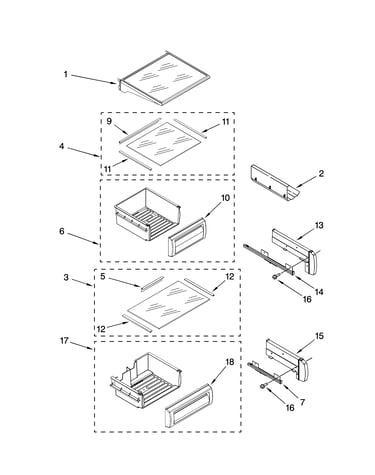 Refrigerator shelf parts