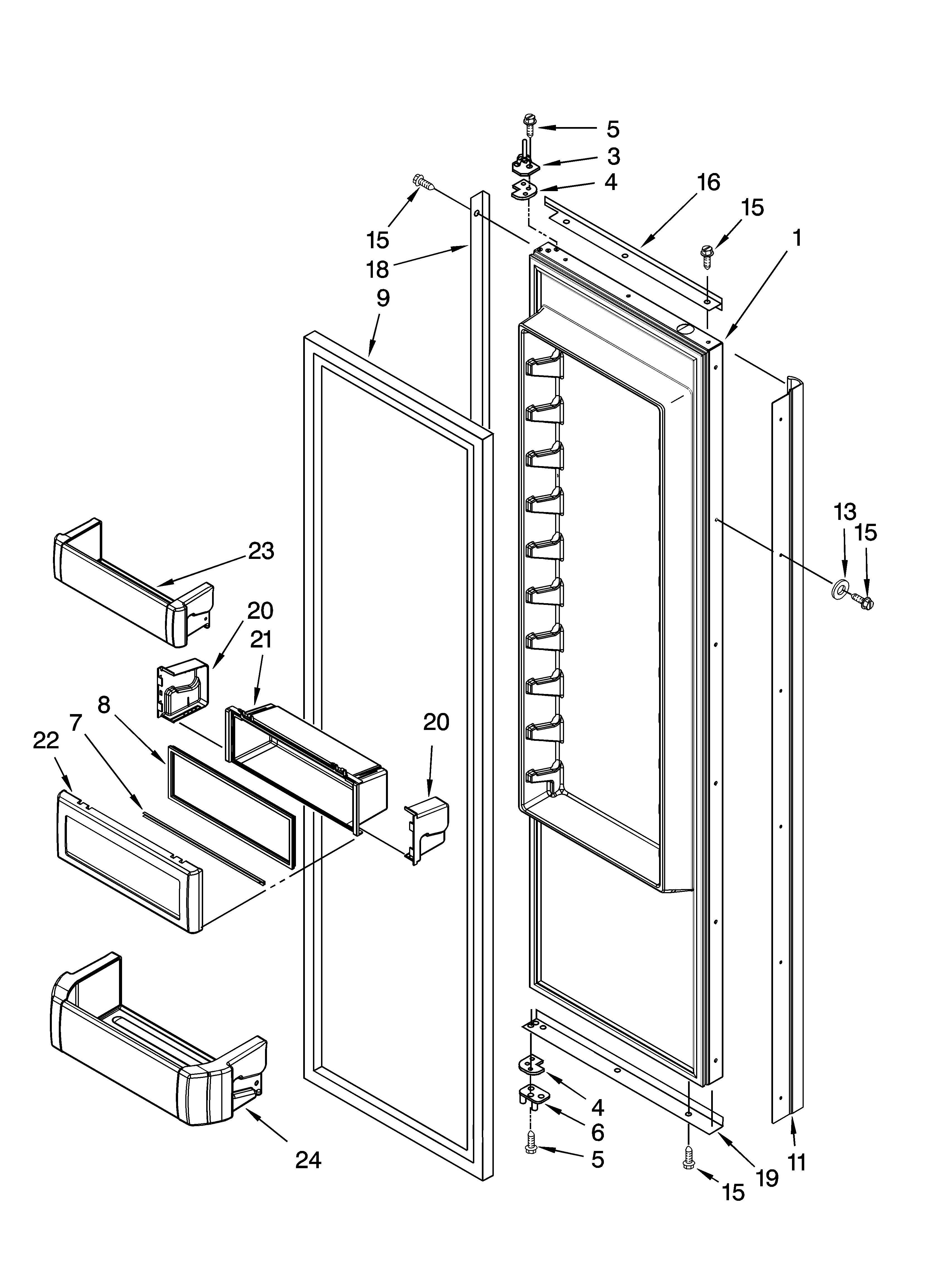 Refrigerator door parts